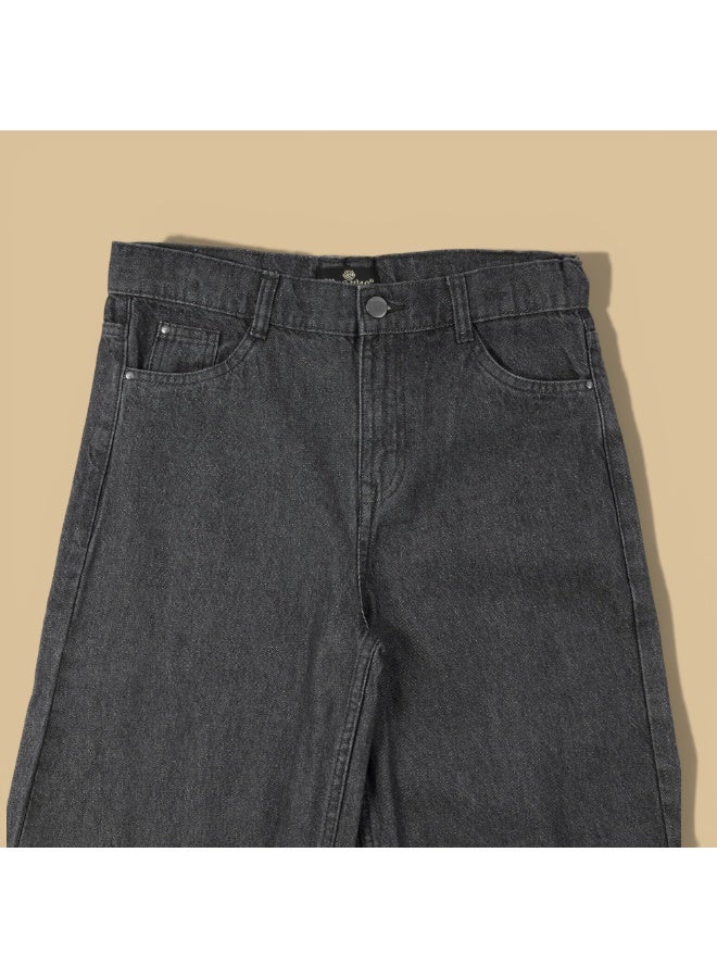 MARWAN Girls Denim Baggy Long Pants Wide Leg with Adjustable Waistband - Image 3
